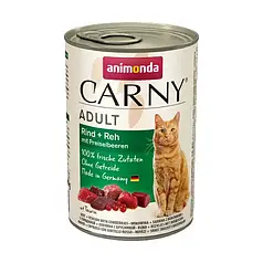 Вологий корм для кішок Animonda Carny Adult Beef + Venison with Cowberries 200 г (яловичина оленя та брусник 0.4 кг