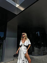 Сукня шовкова з декольте довжина міді, фото 3