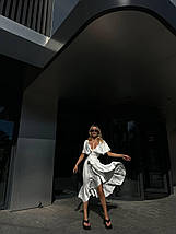 Сукня шовкова з декольте довжина міді, фото 2