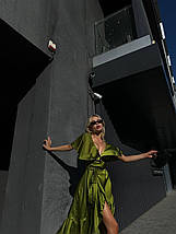 Сукня шовкова з декольте довжина міді, фото 4