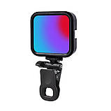 Акумуляторне відеосвітло накамерне WL-R1 RGB світлодіодна кольорова міні лампа з прищіпкою для фото та відео, фото 3