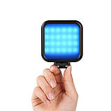 Акумуляторне відеосвітло накамерне WL-R1 RGB світлодіодна кольорова міні лампа з прищіпкою для фото та відео, фото 4