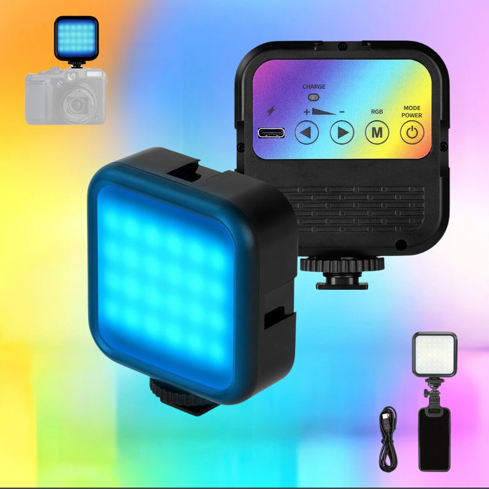 Акумуляторне відеосвітло накамерне WL-R1 RGB світлодіодна кольорова міні лампа з прищіпкою для фото та відео, фото 1
