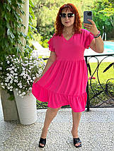 Літнє вільне легке плаття з короткими рукавами батальні розміри, фото 2