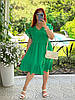 Літнє вільне легке плаття з короткими рукавами батальні розміри, фото 6