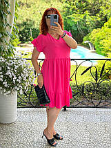 Літнє вільне легке плаття з короткими рукавами батальні розміри, фото 4