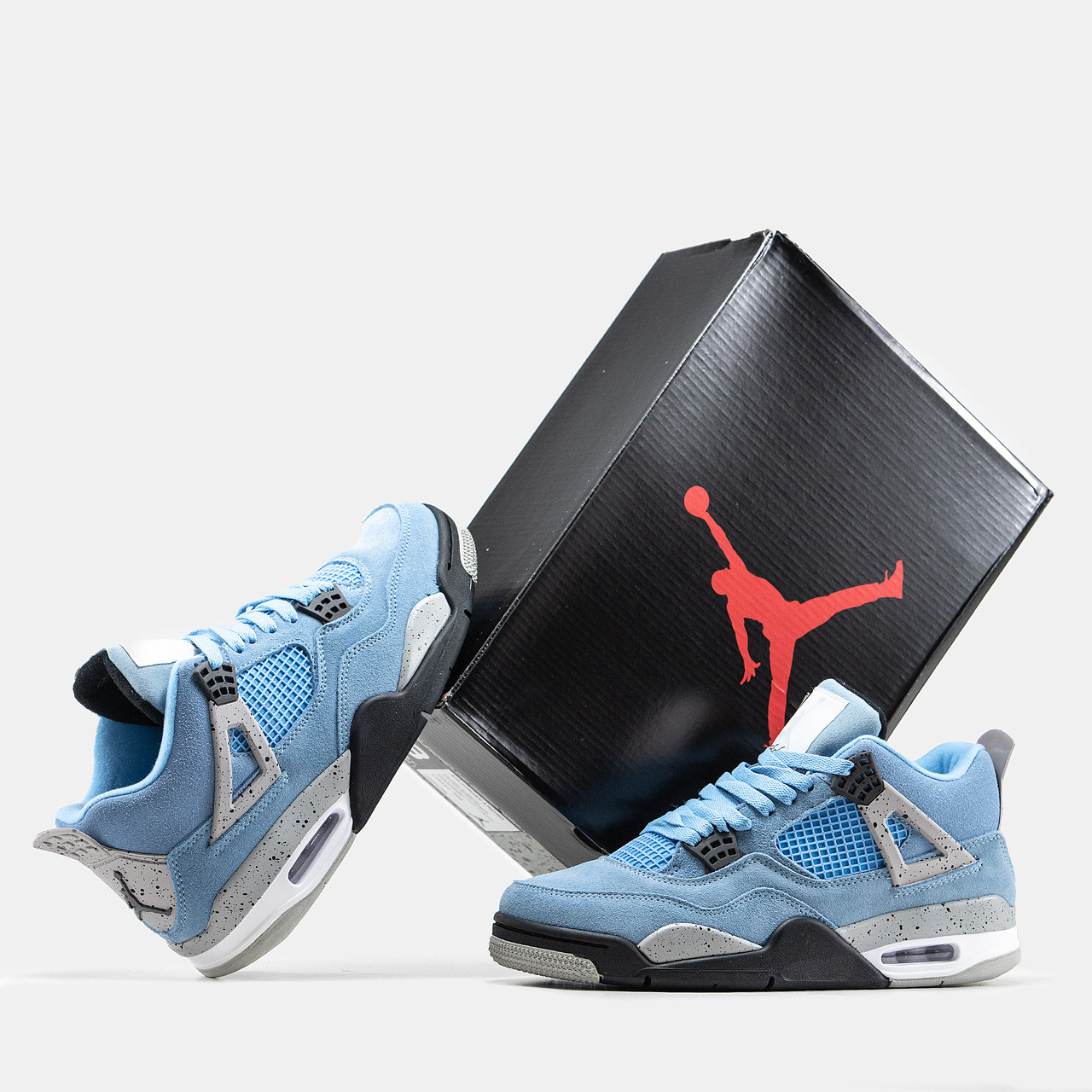 Кросівки чоловічі голубі Jordan 4 Retro SE University Blue Tech Grey White (06556)