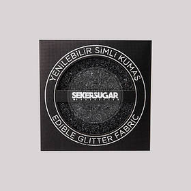Їстівна глітерна тканина Seker&Sugar — 15х15 см — Чорна