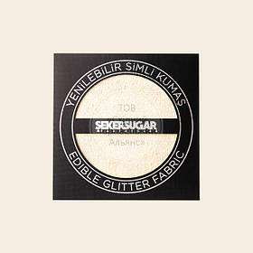 Їстівна глітерна тканина Seker&Sugar — 15х15 см — Біла