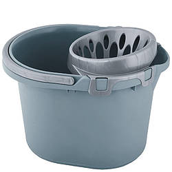 Відро для прибирання 15л з витискачем (сизий блакитний/сірий) А124099-119 Алеана