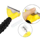 🐾Фурмінатор для чищення шерсті собак і кішок 10,16 см Щітка для грумінгу великих собак Furminator Жовтий, фото 5