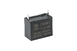Конденсатор CBB61 10 мкФ, 450 В, Jyul (прямокутний, клеми)