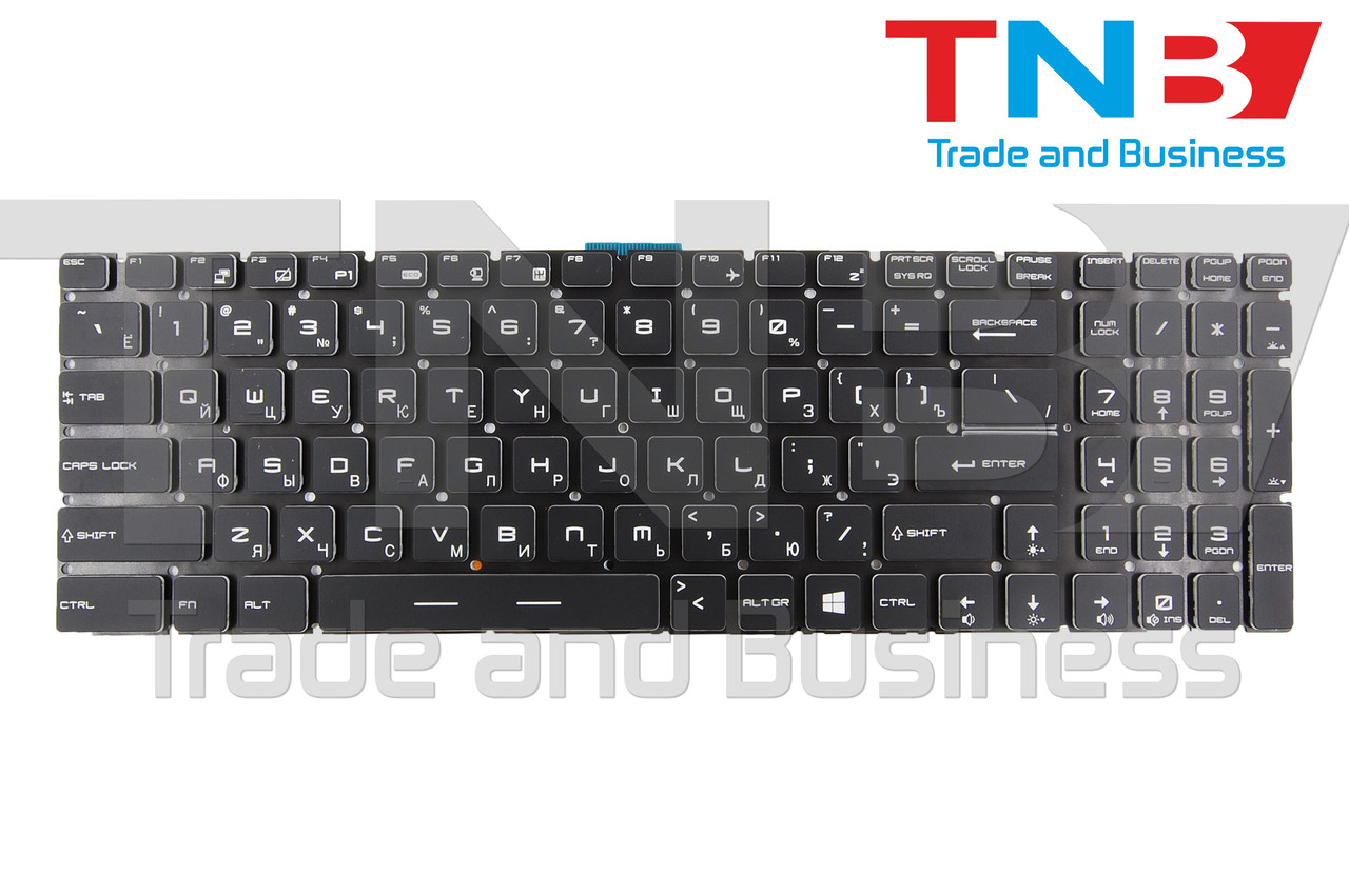 Клавіатура MSI GT62 GT72 GE62 GE72 GS60 GS70 GL62 GL72 GP62 GP72 GE73VR GE72VR Черная з підсвічуванням RUUS