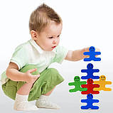 Дитячий розвиваючий дерев'яний збалансований складний конструктор Монтесорі для раннього дитинства 16 елементів, фото 6