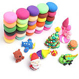 Повітряний пластелін м'яка глина, маса для ліплення для дітей, різнокольоровий пластилін 24 штук в упаковці, фото 5