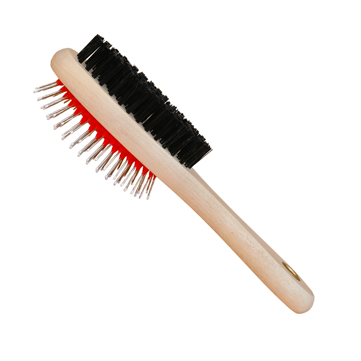 Щітка-слікер для тварин Pet Nova DoubleBrush дерев'яна двостороння розмір M