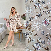 Літнє красиве плаття з довгими рукавами із софту розміри батал, фото 4