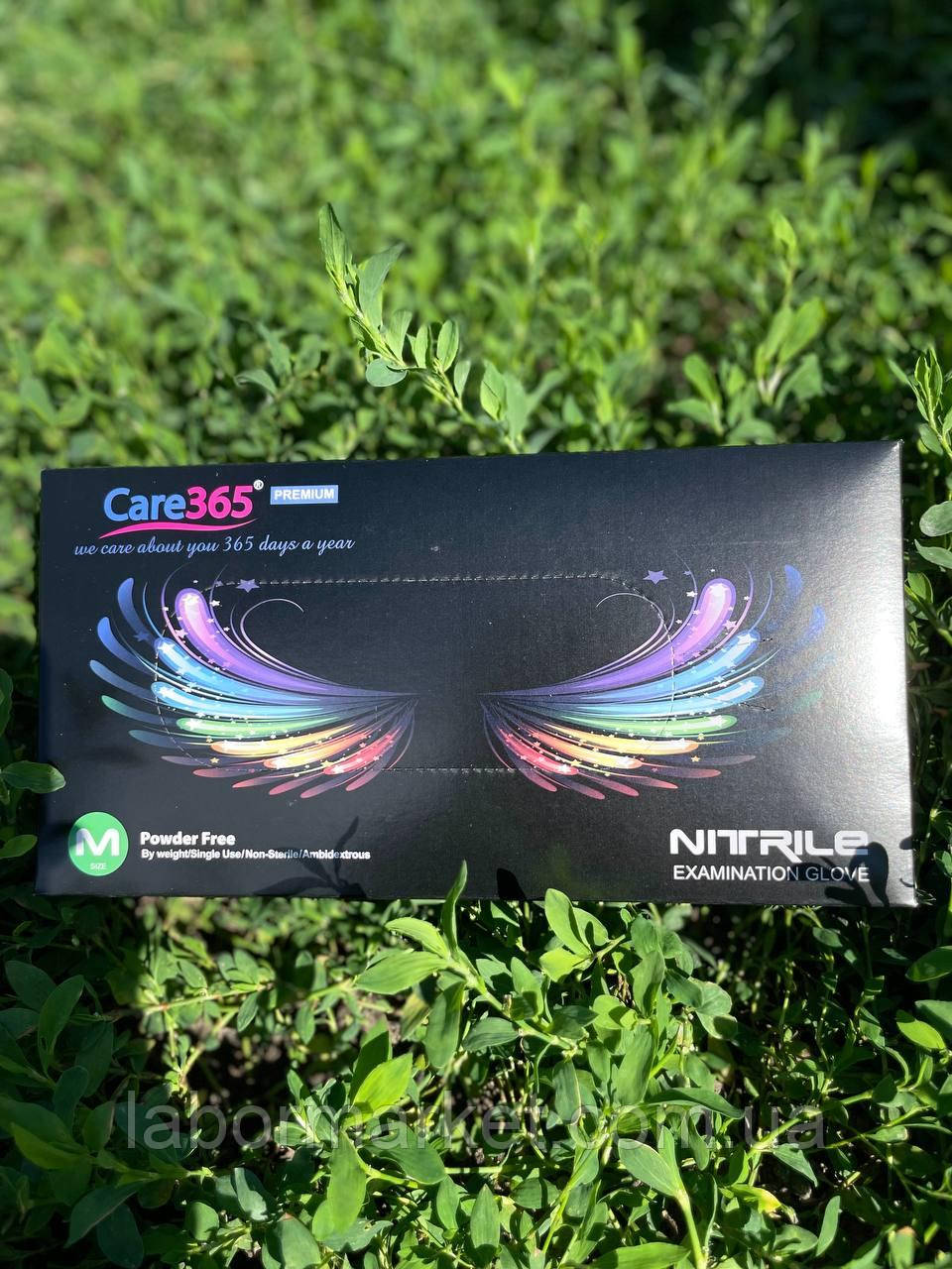 Рукавички нітрилові M-розмір Care 365 чорні, фото 1