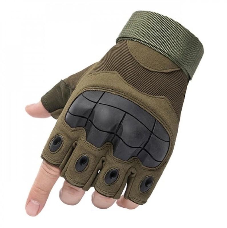 Тактичні рукавички без пальців із посиленим захистом, фото 1