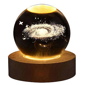 Нічний 3D світильник у дитячу Кришталеву кулю Milky Way | 80х60х60мм