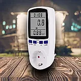 Ватметр Intertek cat 2 (CATII) побутовий, цифровий вимірювач потужності, портативний лічильник електроенергії, фото 6