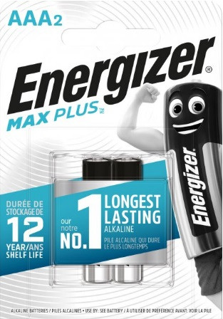 Батарейки Energizer Max Plus LR-03/блістер 2шт(12)
