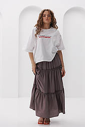 Жіноча футболка з написом STRONG PEOPLE ALWAYS GET HAPPINESS