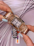 Жіночий прямокутний класичний наручний годинник Skmei 1284RG Rose Gold з металевим браслетом, фото 3