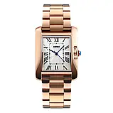 Жіночий прямокутний класичний наручний годинник Skmei 1284RG Rose Gold з металевим браслетом, фото 6