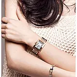Жіночий прямокутний класичний наручний годинник Skmei 1284RG Rose Gold з металевим браслетом, фото 5