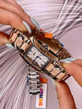 Жіночий прямокутний класичний наручний годинник Skmei 1284RG Rose Gold з металевим браслетом, фото 7
