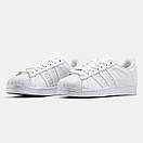 Кросівки чоловічі білі Adidas Superstar Triple White (16020), фото 7