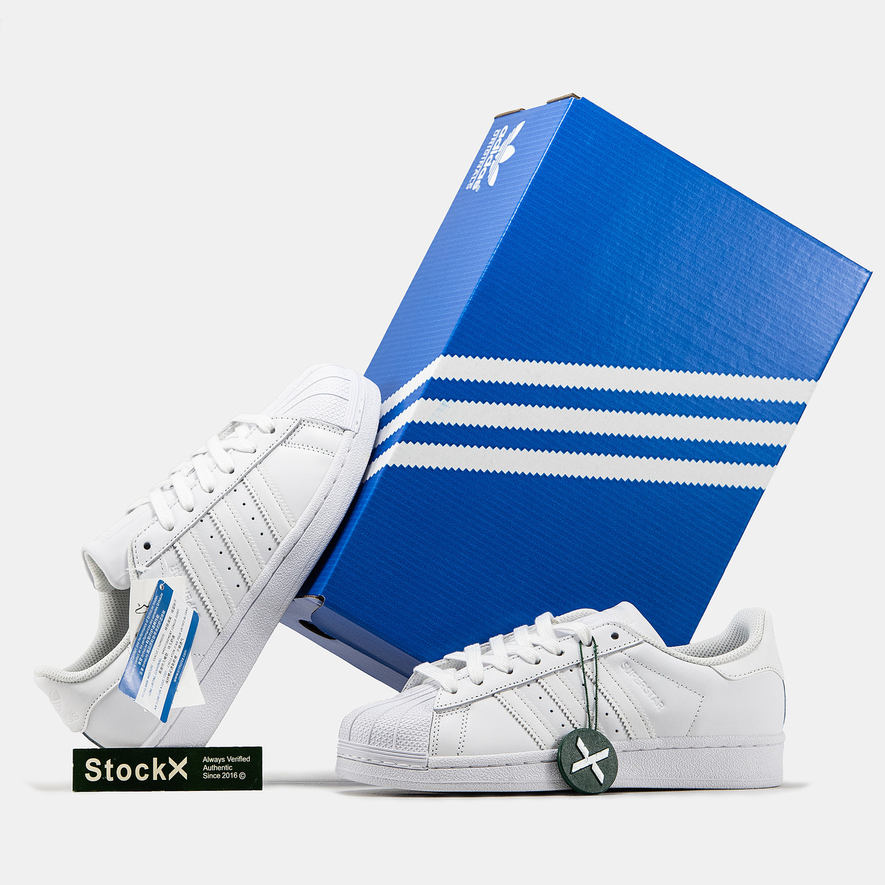 Кросівки чоловічі білі Adidas Superstar Triple White (16020), фото 1