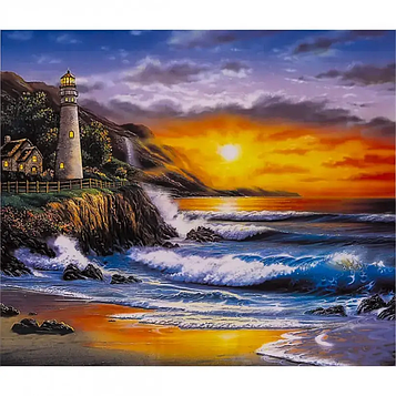 Алмазна мозаїка на підрамнику картина стразами 40х50 см DIY Маяк (SGLE 70583 - F)