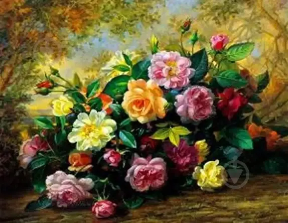 Алмазна мозаїка на підрамнику картина стразами 40х50 см DIY Піони (SGLE 70613 - F)