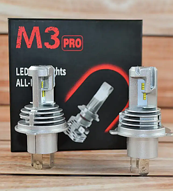 Світлодіодні LED-лампи для авто H4 12V-24V M3 6500 K 27W радіатор +вентилятор