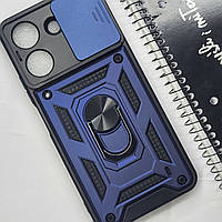 Протиударний чохол чорний із шторкою та кільцем під магнітний тримач для Xiaomi Redmi 13C / на телефон редми 13ц