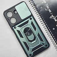 Протиударний чохол синій із шторкою та кільцем під магнітний тримач для Xiaomi Redmi 13C / на телефон редми 13ц