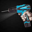 Шуруповерт акумуляторний 12V з набором інструментів + 2 акумулятори / Дриль-шуруповерт з набором біт і свердел, фото 8