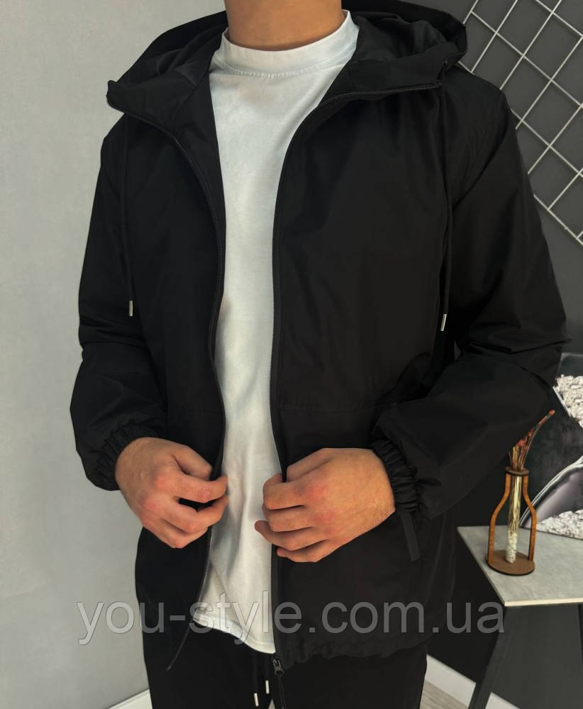 Куртка вітрівка чорна базова RD384