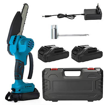 Акумуляторна ланцюгова пила 6" в кейсі + 2 акумулятори 36В / Міні пила на акумуляторі / Електропила