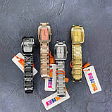 Жіночий прямокутний чорний класичний наручний годинник Skmei 1400BK Black з металевим браслетом, фото 6