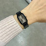 Жіночий прямокутний чорний класичний наручний годинник Skmei 1400BK Black з металевим браслетом, фото 10
