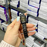 Жіночий прямокутний чорний класичний наручний годинник Skmei 1400BK Black з металевим браслетом, фото 7