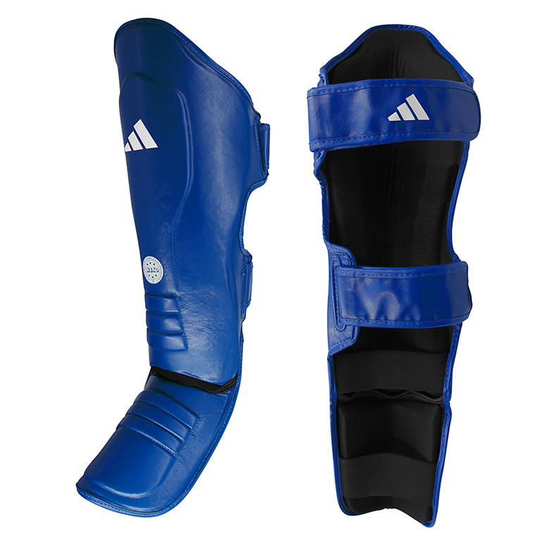Захист гомілки та стопи для кікбоксингу Adidas Super Pro Shin Instep Guards WAKO (WAKOGSS11) Blue XXS, фото 1
