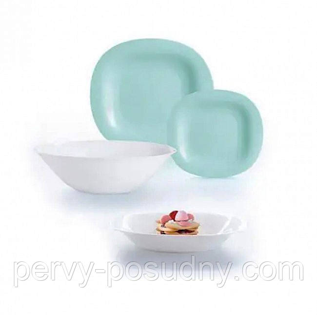 Столовий сервіз Carine Light Turquoise&White 19 предметов Luminarc P7627, фото 1