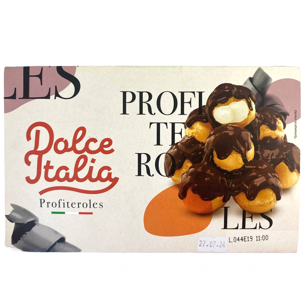 Десерт профітролі Дольче Італія Dolce Italia profiteroles 400g 4шт/ящ (Код: 00-00016583)