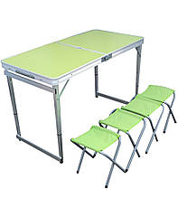 Стіл посилений складаний 120*60 + 4 стільці зелений