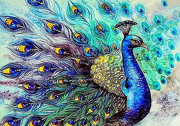 Алмазна мозаїка на підрамнику картина стразами 40х50 см DIY Павлін (SGLE 71290 - F)