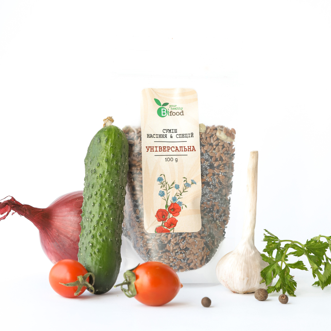 Суміш спецій та насіння для салату "Універсальна" 100г Bifood